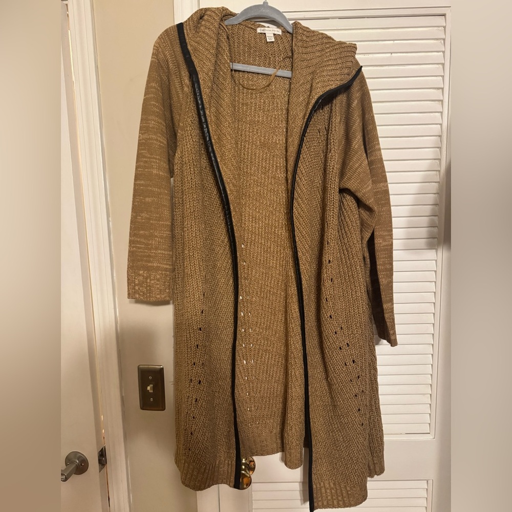 Cato Brown Hooded Cardigan Sweater
